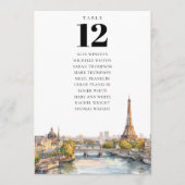 Paris France Table Number Seating Chart 招待状 (正面)