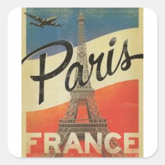 Paris France Vintage スクエアシール (正面)
