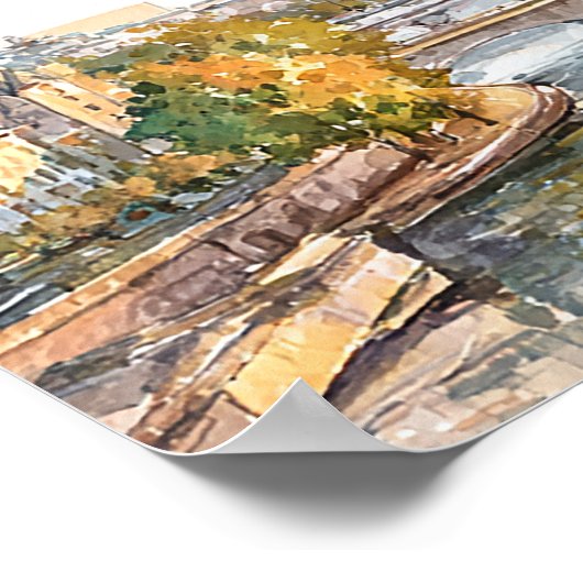 Paris France Wedding Welcome Sign ポスター (角)