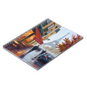 Paris French Cafe Eiffel Tower Watercolor ノートブック (左側)