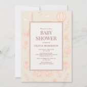 Paris French Toile Baby Shower 招待状 (正面)