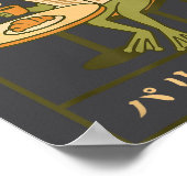 Paris Frog French Croissant Cafe Japanese Art Brea ポスター (角)