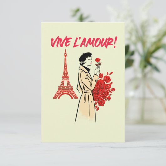 Paris Girl Aesthetic – Romantic Eiffel Tower Desig サンキューカード (スタンド正面)