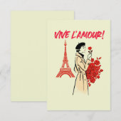 Paris Girl Aesthetic – Romantic Eiffel Tower Desig サンキューカード (正面/裏面)