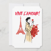 Paris Girl Aesthetic – Romantic Eiffel Tower Desig 招待状 (正面)
