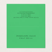 Paris Green Unique Original Classical Professional 名刺 (外部フラット)