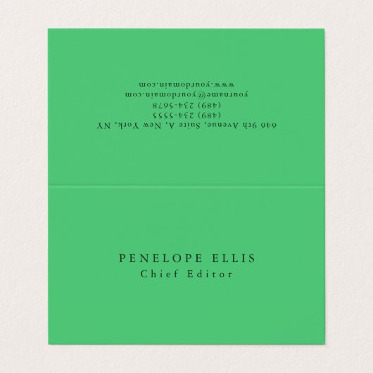 Paris Green Unique Original Classical Professional 名刺 (外部フラット)