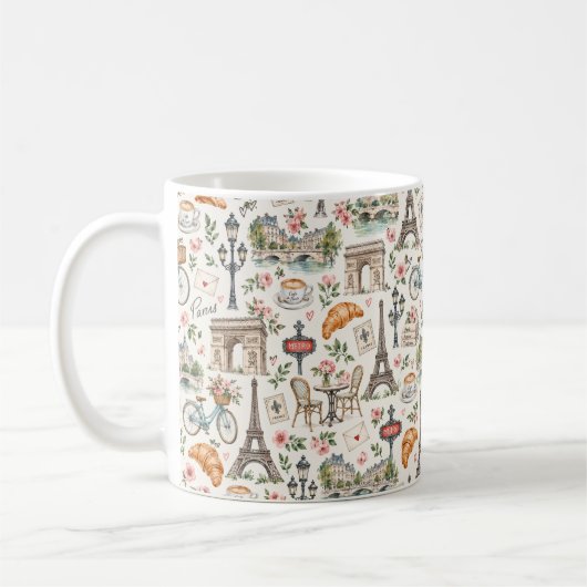 Paris Icons Chic Design コーヒーマグカップ (左)