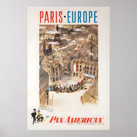 Paris Illustration Europe Art France Print Pan ポスター (正面)