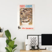 Paris Illustration Europe Art France Print Pan ポスター (ホームオフィス)