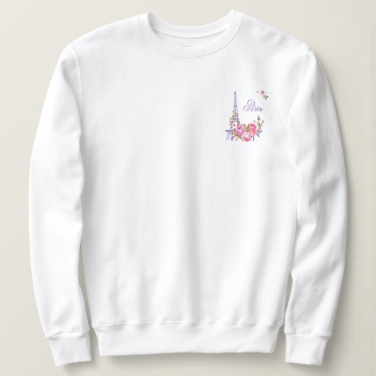 Paris in Bloom Midnight in Paris Floral Paris Roma スウェットシャツ (デザイン正面)