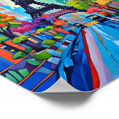 Paris in Colorプリント、バリューポスター紙（マット） ポスター (角)