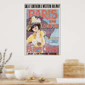 Paris in London Vintage Travelポスター ポスター (キッチン)