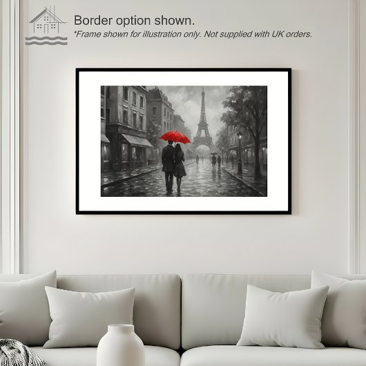 Paris in the Rain – Wall Art Print ポスター