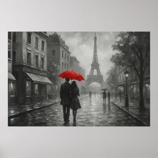 Paris in the Rain – Wall Art Print ポスター (正面)