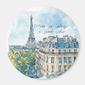 Paris is Always A Good Idea Passport マグネット (正面)