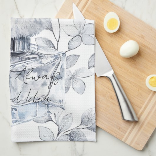 Paris is always a good idea perfume leaves キッチンタオル (四つ折り)