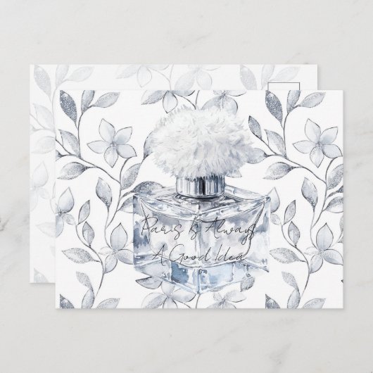 Paris is always a good idea perfume leaves ポストカード (正面/裏面)