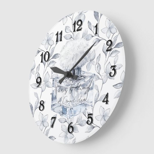 Paris is always a good idea perfume leaves ラージ壁時計 (傾斜)