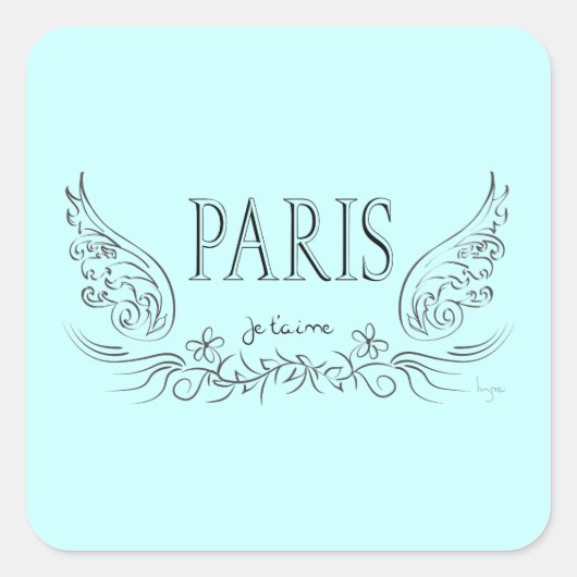 PARIS Je T'aime (私はあなたを愛している) スクエアシール (正面)