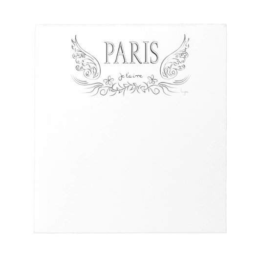 PARIS Je T'aime （私はあなたを愛している） ノートパッド (正面)