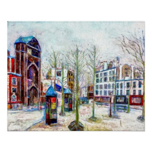 Paris, la Place des Abbesses ポスター (正面)