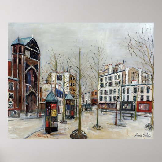 Paris, la Place des Abbesses; Utrillo ポスター (正面)