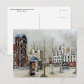 Paris, la Place des Abbesses; Utrillo ポストカード (正面/裏面)
