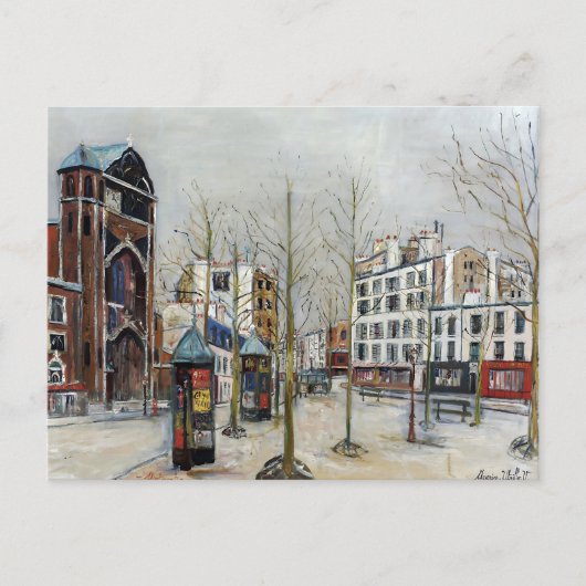 Paris, la Place des Abbesses; Utrillo ポストカード (正面)