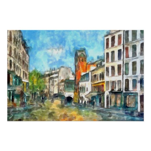 Paris, la rue des Abbesses ポスター (正面)