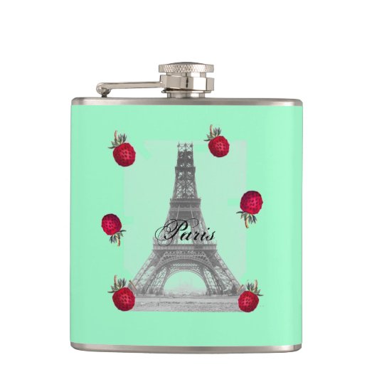 Paris – La Tour Eiffel pastel Eifelturm Strawberry フラスク (正面)
