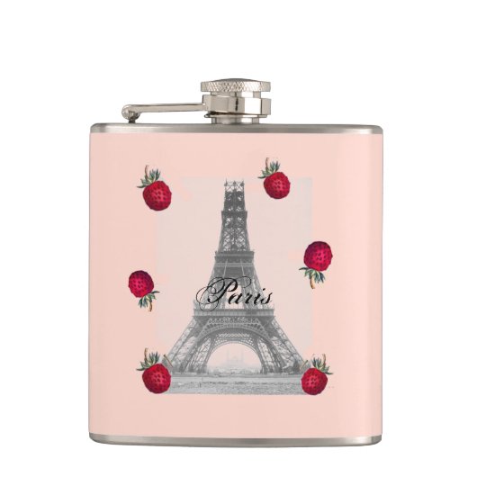 Paris – La Tour Eiffel pastel Eifelturm Strawberry フラスク (正面)