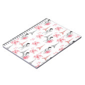 Paris Love Pattern – Eiffel Tower & Roses Seamless ノートブック (左側)