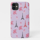 Paris Love Pattern – Eiffel Tower & Roses Seamless Case-Mate iPhoneケース (裏面)