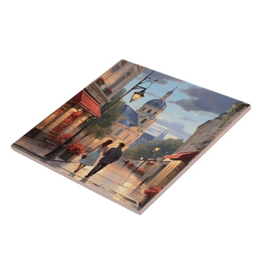 Paris Love: Romantic Couple Evening Stroll France タイル (側面)