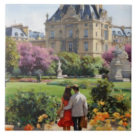 Paris Love: Romantic Couple Jardin du Luxembourg タイル