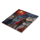 Paris Love: Romantic Couple Seine River Notre Dame タイル (側面)