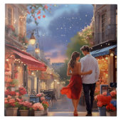 Paris Love: Romantic Summer Night Couple  タイル (正面)