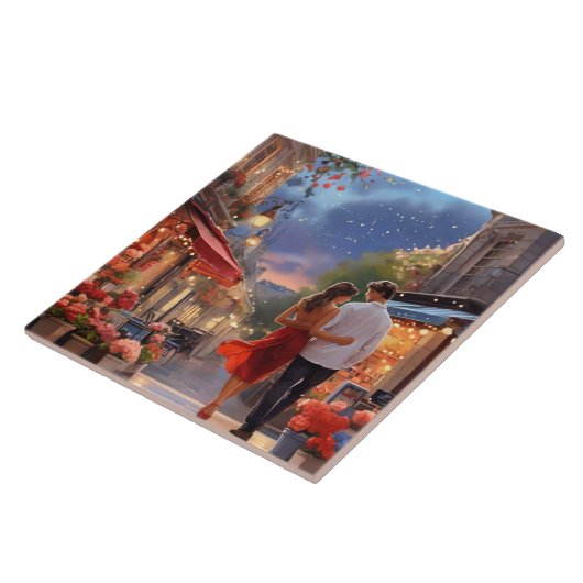 Paris Love: Romantic Summer Night Couple  タイル (側面)