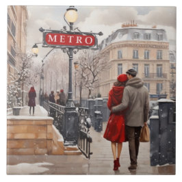 Paris Love: Romantic Winter Walk Metro Station タイル
