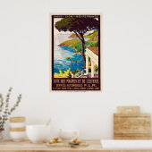 Paris Lyon Vintage Travel Poster - FramedUnframed ポスター (キッチン)