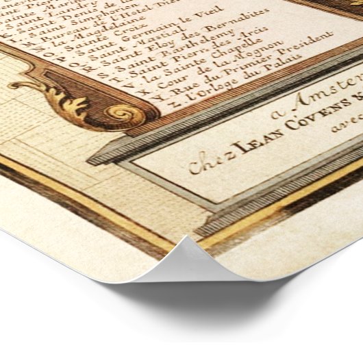 Paris Map ポスター (角)