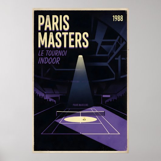 Paris Masters Wall Art Indoor Tennis Court Graphic ポスター (正面)