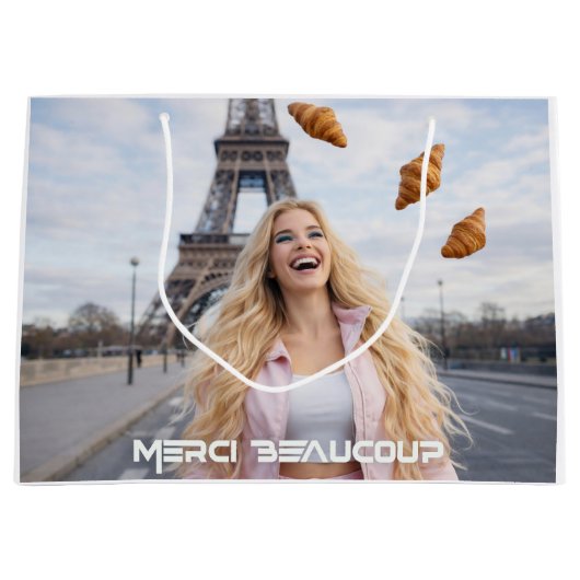 PARIS - MERCI BEAUCOUP ラージペーパーバッグ (正面)