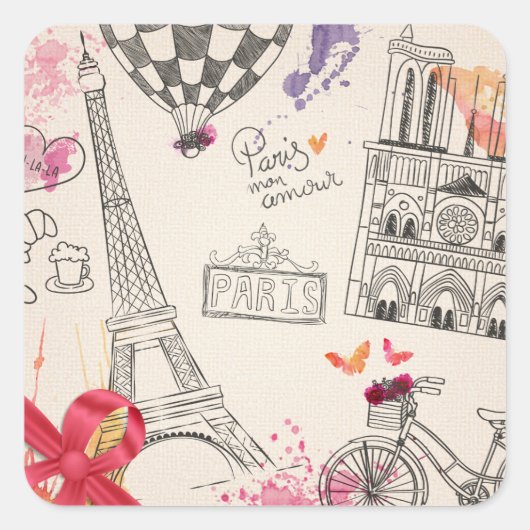 Paris Mon Amour スクエアシール (正面)