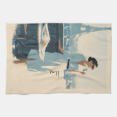 Paris Morning Coffee Elegance キッチンタオル (横)