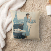 Paris Morning Coffee Elegance クッション (ブランケット)