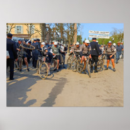 Paris-Nice Cyclists Auxerre Yonne France 1933 ポスター