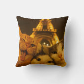 Paris Night Cat Selfie Squad Lover                 クッション (裏面)