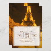 Paris Night Cat Selfie Squad Lover                 招待状 (正面/裏面)